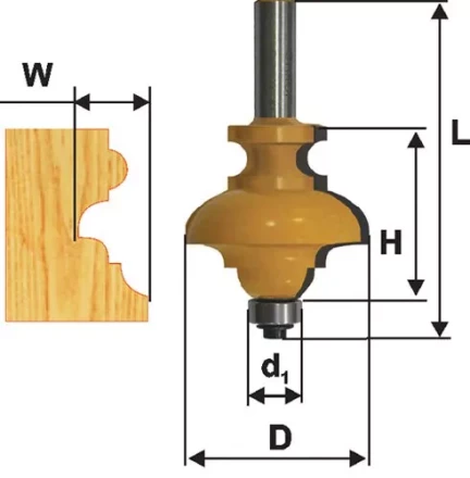 Фреза кромочная фигурная мультипрофиль хв 8мм 10570 купить в Урае