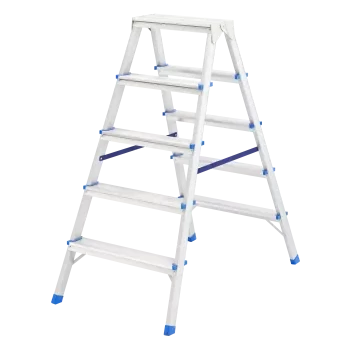 Стремянка двусторонняя 5 ступеней , алюминиевая Сибртех Россия 97925 купить в Урае