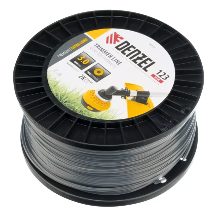 Леска для триммера двухкомпонентная круглая, 3,0мм х 123м, на DIN катушке EXTRA CORD// Denzel 96810 купить в Урае