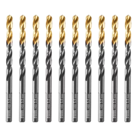 Сверло по металлу, 5,5 мм, HSS-Tin, Golden Tip, 10 шт. Denzel 717214 купить в Урае