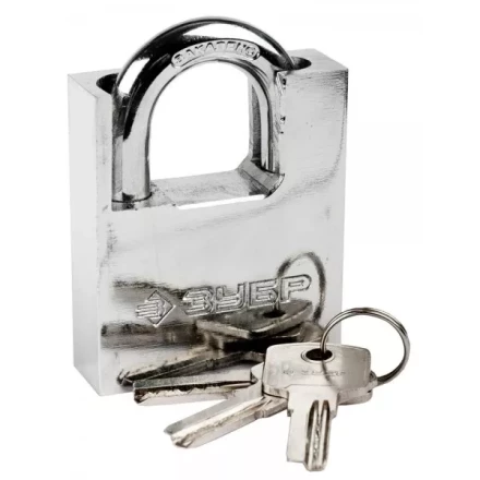 Замок ЗУБР &quot;ЭКСПЕРТ&quot; навесной, стальной корпус, закаленная дужка, с дополнительной защитой, 60мм 37223-60 купить в Урае