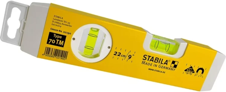 Уровень  22 см  70 ТМ магнитный  02190  0,5 мм/м  STABILA купить в Урае