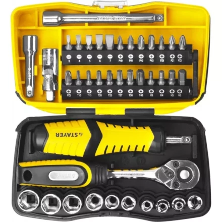 Набор STAYER &quot;PROFESSIONAL&quot;: Биты и торцовые головки с трещеткой и воротком, 39 предметов 25135-H39 купить в Урае