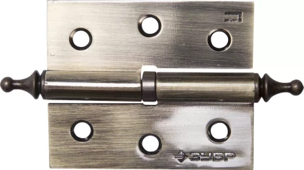 Петля дверная разъемная ЗУБР &quot;ЭКСПЕРТ&quot;, 1 подшипник, цвет ст. латунь (AB), правая, с крепежом, 75х63х2,5мм,2шт 37605-075-5R купить в Урае