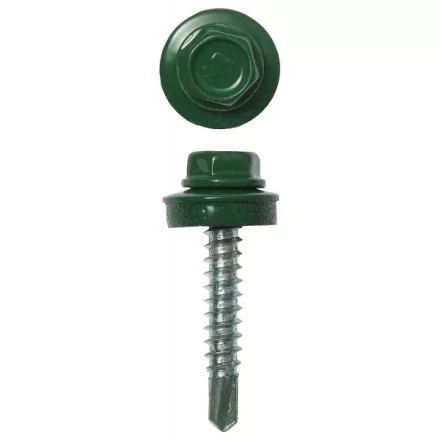 Саморезы ЗУБР &quot;ПРОФЕССИОНАЛ&quot; окраш., RAL 6002 зелен. лист, для крепл. кров. матер. к дерев. обреш., 4.8x29мм, 400шт 4-300315-48-029-6002 купить в Урае