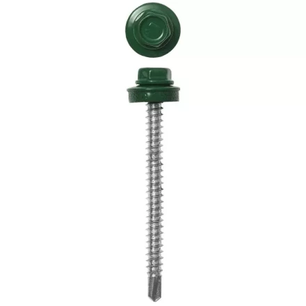 Саморезы ЗУБР окраш., RAL 6002 зелен. лист, для крепл. кров. матер. к дерев. обреш., 4.8x65мм, 900шт 4-300310-48-065-6002 купить в Урае