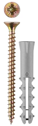 Дюбель ЗУБР &quot;МАСТЕР&quot; распорный полипропиленовый, тип &quot;Ёжик&quot;, в комплекте с шурупом, 8 х 40 / 4,5 х 50 мм, 10 шт 30661-08-40 купить в Урае