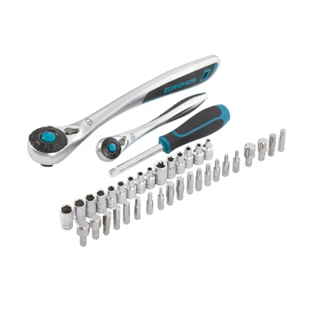 Набор инструментов 101 предмет, 120 зубьев, CrV, 1/4&quot;, 1/2&quot; Gross 14151 купить в Урае
