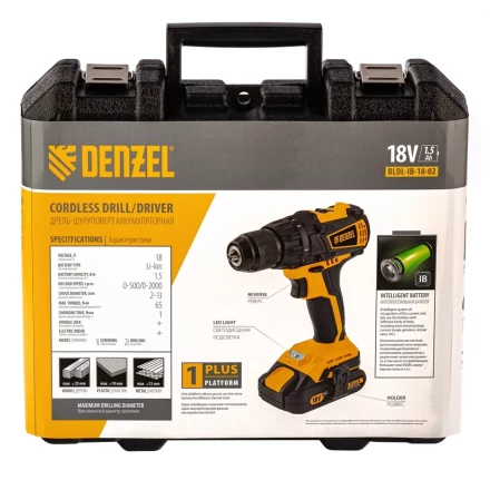 Дрель-шуруповерт аккумуляторная BLDL-IB-18-02 Denzel 26121 купить в Урае