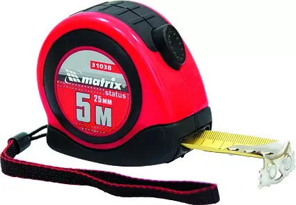 Рулетка Status autostop magnet 3 м х 16 мм двухкомпонентный корпус зацеп с магнитом  MATRIX 31037 купить в Урае