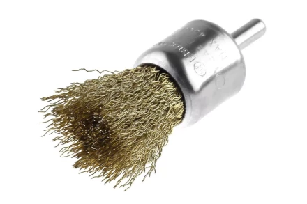 Кордщетка HAMMER кисть 25мм для дрели гофрированная латунированная сталь (207-210) купить в Урае