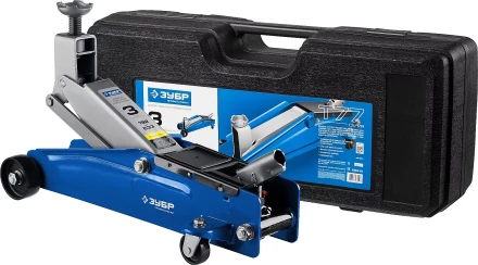 Домкрат гидравлический подкатной T77, 3т, 192-533мм, в кейсе, ЗУБР Профессионал 43055-3-K 43055-3-K купить в Урае