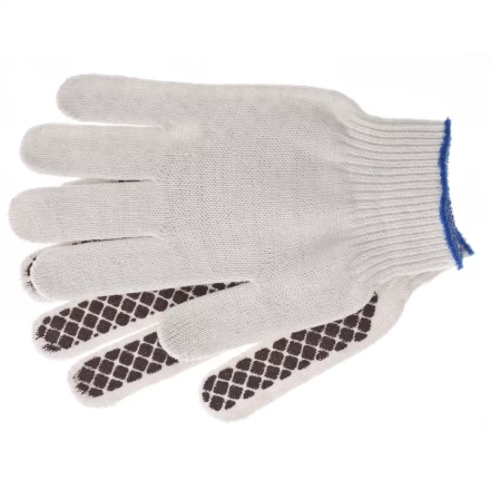 Перчатки трикотажные рисунок ПВХ гель Шахматный облив оверлок Сибртех Россия 67779 купить в Урае