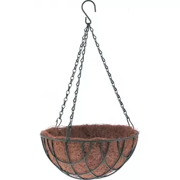 Кашпо подвесное с вкладышем из коковиты полукруглое d25см PALISAD 69024 купить в Урае