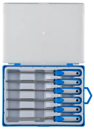 Набор ЗУБР &quot;ЭКСПЕРТ&quot; Надфили, двухкомпонентная ручка, насечка 2=бархатная, 100мм, 6шт 16020-2-H6 купить в Урае