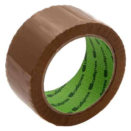 Клейкая лента, 50 мкм, 48 мм х 66 м, цвет коричневый Сибртех 88737 купить в Урае