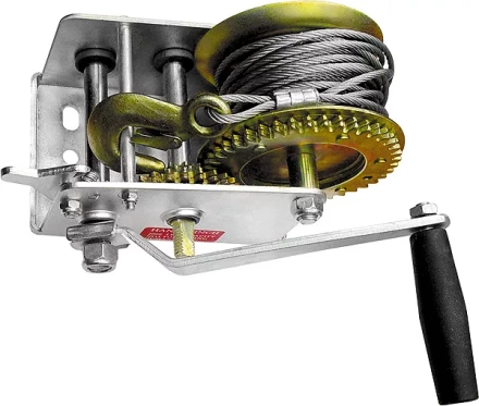 Лебедка шестеренчатая тяга - 0.8 т тросовая  MATRIX 522735 купить в Урае