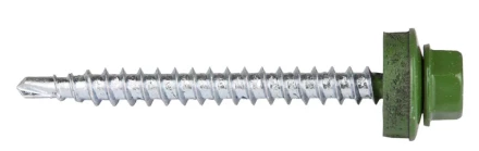 Саморезы ЗУБР &quot;ПРОФЕССИОНАЛ&quot; окраш., RAL 6002 зелен. лист, для крепл. кров. матер. к дерев. обреш., 4.8x50мм, 250шт 4-300315-48-050-6002 купить в Урае