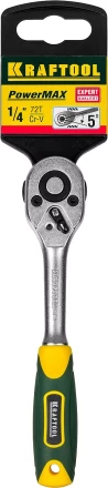 Трещотка для торцовых головок KRAFTOOL &quot;EXPERT&quot;, Сr-V сталь, 72 зубца, 1/4&quot; 27791-1/4_z02 купить в Урае