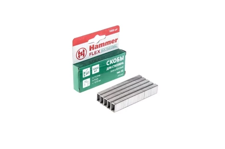 Скобы для степлера HAMMER 215-012 6мм, тип 53, 1000 шт. купить в Урае