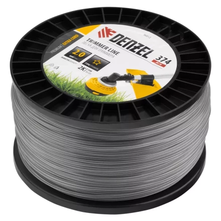 Леска для триммера двухкомпонентная звезда, 2,0мм х 374м, на DIN катушке EXTRA CORD// Denzel 96812 купить в Урае