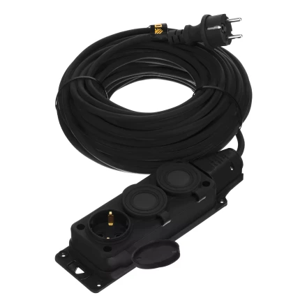 Удлинитель-шнур силовой Denzel Top Series, КГТТ, 20м, 3 розетки, 3 x 1,5 мм, 3 м 37422 купить в Урае
