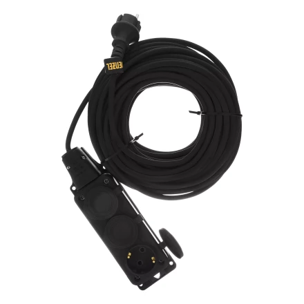 Удлинитель-шнур силовой Denzel Top Series, КГТТ, 20м, 3 розетки, 3 x 1,5 мм, 3 м 37422 купить в Урае