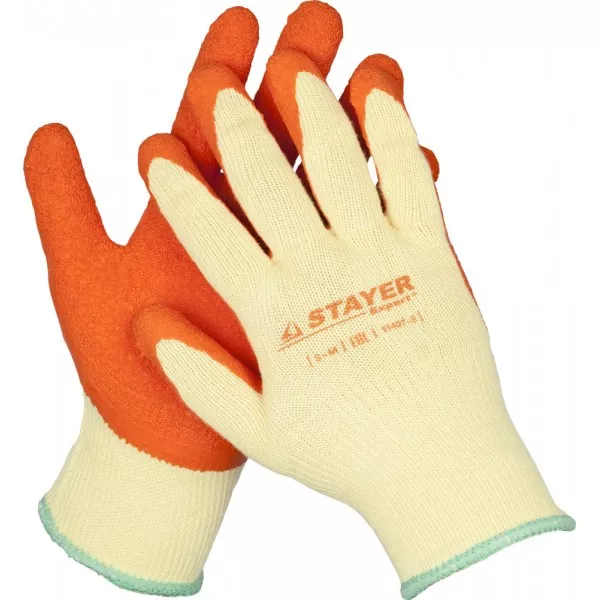 Перчатки STAYER "EXPERT"  рабочие с рельефным латексным покрытием, 10 класс, S-M 11407-S купить в Урае