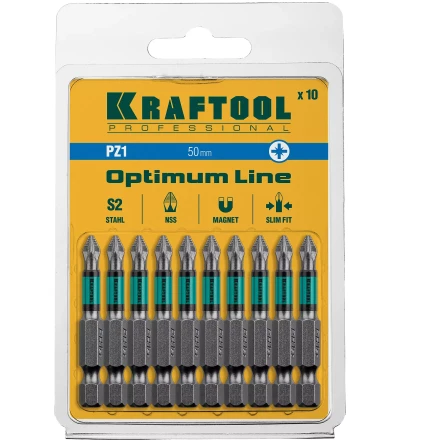 Биты KRAFTOOL OPTIMUM PZ 26124-1-50-10 купить в Урае