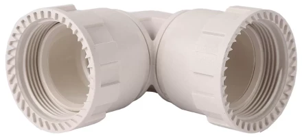 Соединитель ЗУБР &quot;ШиреФит&quot; угловой 90° &quot;накидная гайка - накидная гайка&quot;, 32мм 51497-32 купить в Урае