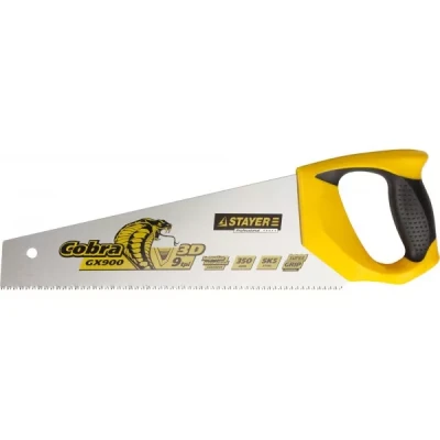 Ножовка STAYER "PROFI" "COBRA" GX900, трехгранный японский зуб, импульсная закалка, 2-х комп ручка, 9 TPI, 350мм 1514-35_z02
