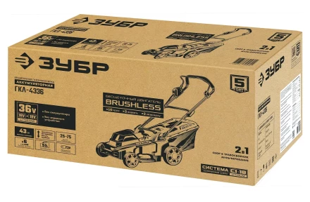 ЗУБР С1-18, 36 В, 43 см, без АКБ, бесщеточная газонокосилка (ГКЛ-4336) купить в Урае