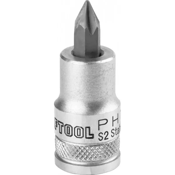 Торцовая бита-головка KRAFTOOL "INDUSTRIE QUALITAT", материал S2, PHILLIPS, сатинированная, 1/2", PH1 27901-1_z01 купить в Урае