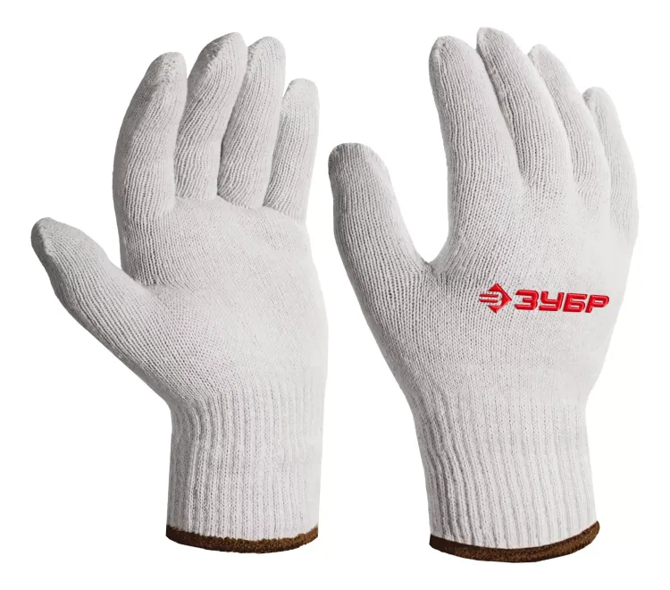 ЗУБР ОПТИМА, L-XL, х/б перчатки без покрытия, 10 класс (11445-XL) купить в Урае
