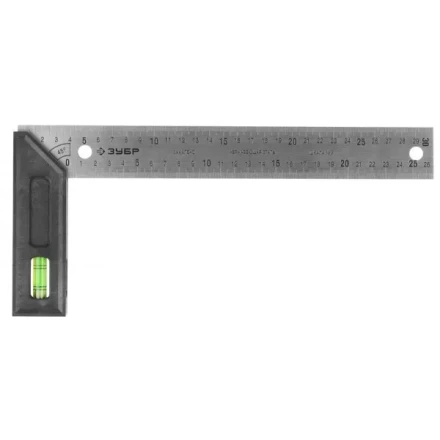 Угольник &quot;ЭКСПЕРТ&quot; разметочный, усиленный, встроенный уровень, гравирован шкала, нерж полотно 37мм, толщина 2мм, 300мм 34397-30 купить в Урае