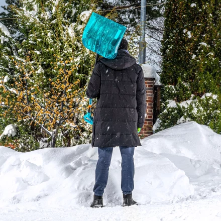 Лопата для уборки снега поликарбонат Palisad 61690, 460х400х1400 мм, алюминиевый черенок, LUXE купить в Урае