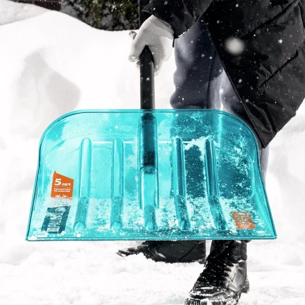 Лопата для уборки снега поликарбонат Palisad 61690, 460х400х1400 мм, алюминиевый черенок, LUXE купить в Урае