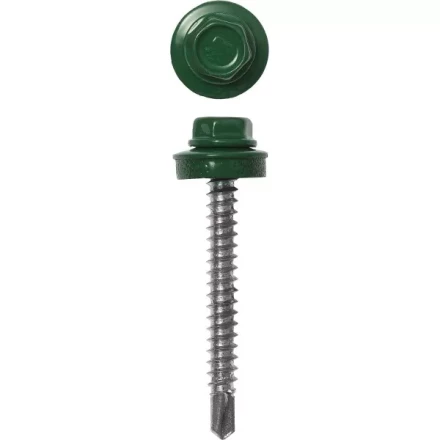 Саморезы ЗУБР &quot;ПРОФЕССИОНАЛ&quot; окраш., RAL 6002 зелен. лист, для крепл. кров. матер. к дерев. обреш., 4.8x35мм, 380шт 4-300315-48-035-6002 купить в Урае