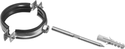 ЗУБР &quot;МАСТЕР&quot;. Хомут трубный с гайкой, оцинкованный, в комплекте с сантехнической шпилькой и дюбелем, 2 1/2&quot;, 1шт 37866-75-80 купить в Урае
