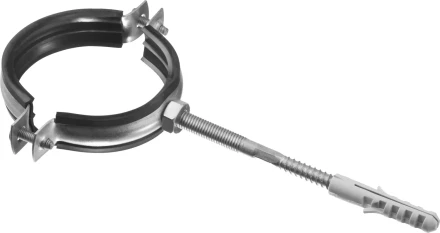 ЗУБР &quot;МАСТЕР&quot;. Хомут трубный с гайкой, оцинкованный, в комплекте с сантехнической шпилькой и дюбелем, 2 1/2&quot;, 1шт 37866-75-80 купить в Урае