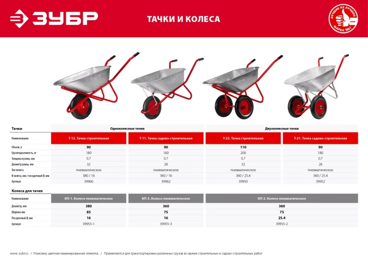 Колесо пневматическое для тачки 39960 380 мм серия Без серии купить в Урае