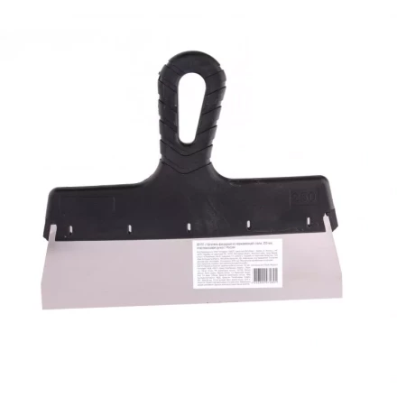 Шпатель фасадный из нержавеющей стали 250 мм пластмассовая ручка 85151 купить в Урае
