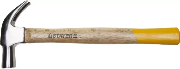 Молоток-гвоздодер STAYER "STANDARD" TopStrike кованый, с деревянной ручкой, 450г 20232_z01 купить в Урае