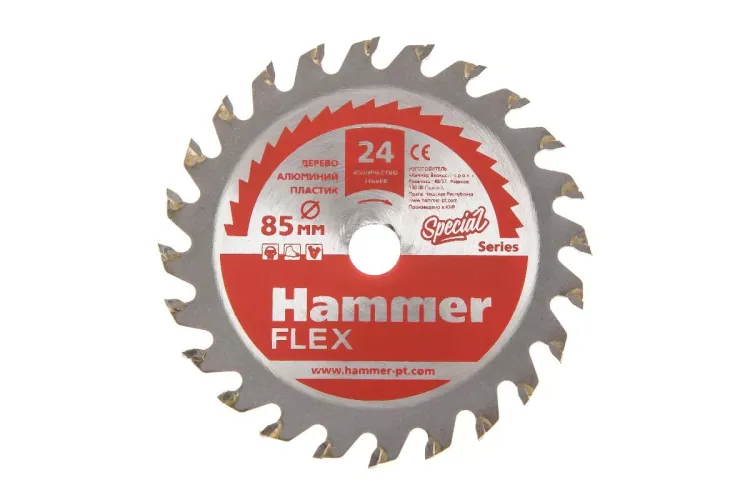 Диск пильный твердосплавный HAMMER Ф85х10мм 24зуб. (205-133) купить в Урае