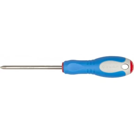 Отвертка ЗУБР, Cr-V сталь, трехкомпонентная рукоятка, цветовая индикация типа шлица, PH №2, 100мм 25252-2-100_z01 купить в Урае