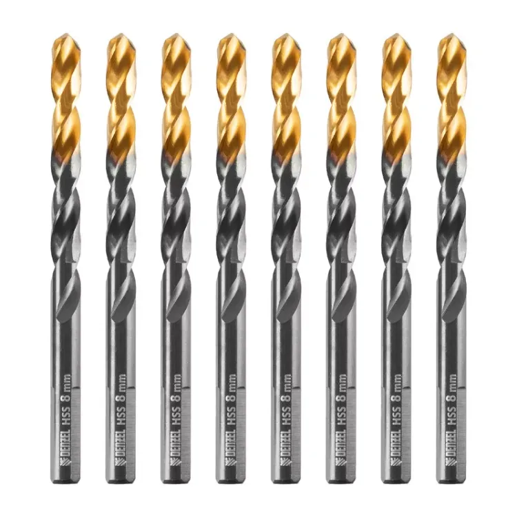 Сверло по металлу, 8 мм, HSS-Tin, Golden Tip, 8 шт. Denzel 717219 купить в Урае