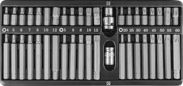 Набор вставок-бит 30 и 75мм Torx T20-T60 Spline М5-М12  42 предмета S29Н4142 SМ Jonnesway 47398 купить в Урае