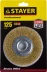 STAYER &quot;PROFESSIONAL&quot;. Щетка дисковая для УШМ, витая стальная латунированная проволока 0,3мм, 125ммх22мм 35122-125 купить в Урае