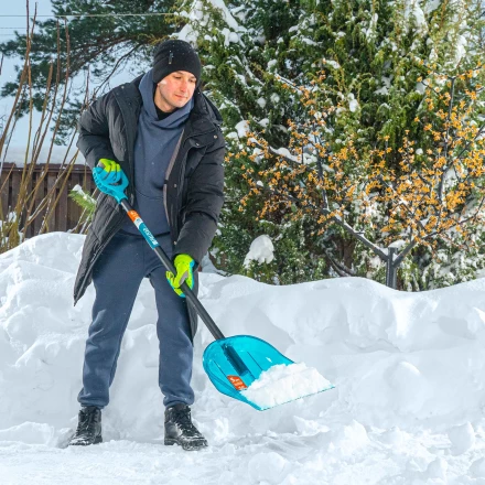 Лопата для уборки снега поликарбонат Palisad 61691, 340х385х1340 мм, алюминиевый черенок, LUXE купить в Урае