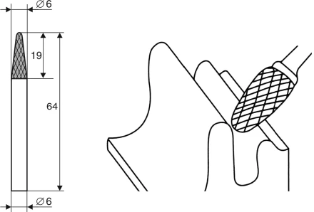 Борфреза Коническая закругленная L 6х6 Энкор 21717 купить в Урае